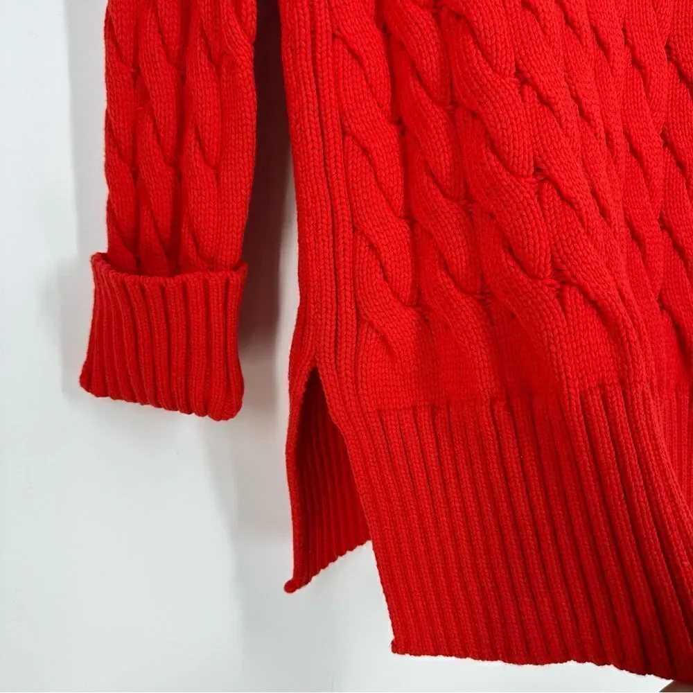 J. CREW Women’s Cable Knit Sweater Sz XS-S in Scarlett